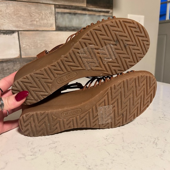 DREAM PAIRS Women's Strappy Low Heel Open Toe Slip-On Wedge Sandals - Picture 16 of 16